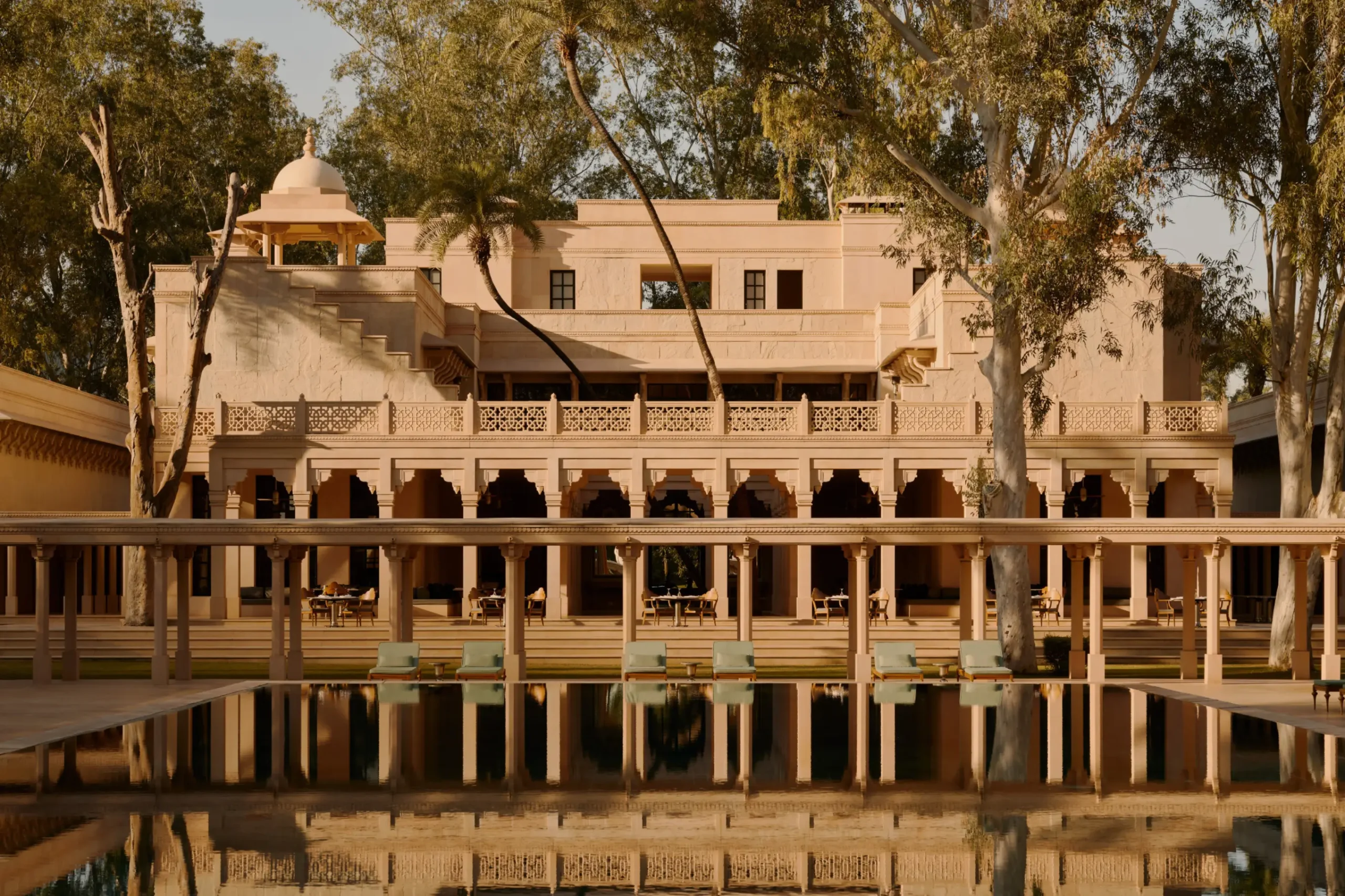 Amanbagh, India - Main Building, Pool View